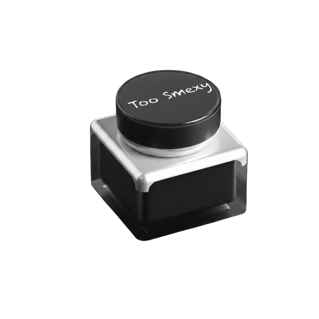 Black jar with logo matching rose gold size