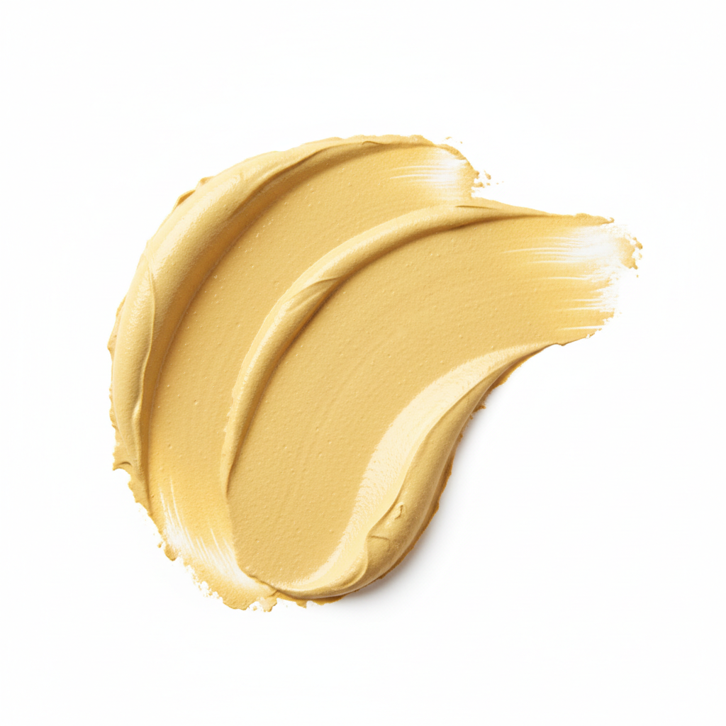 Light yellow turmeric clay mask texture - no water drops